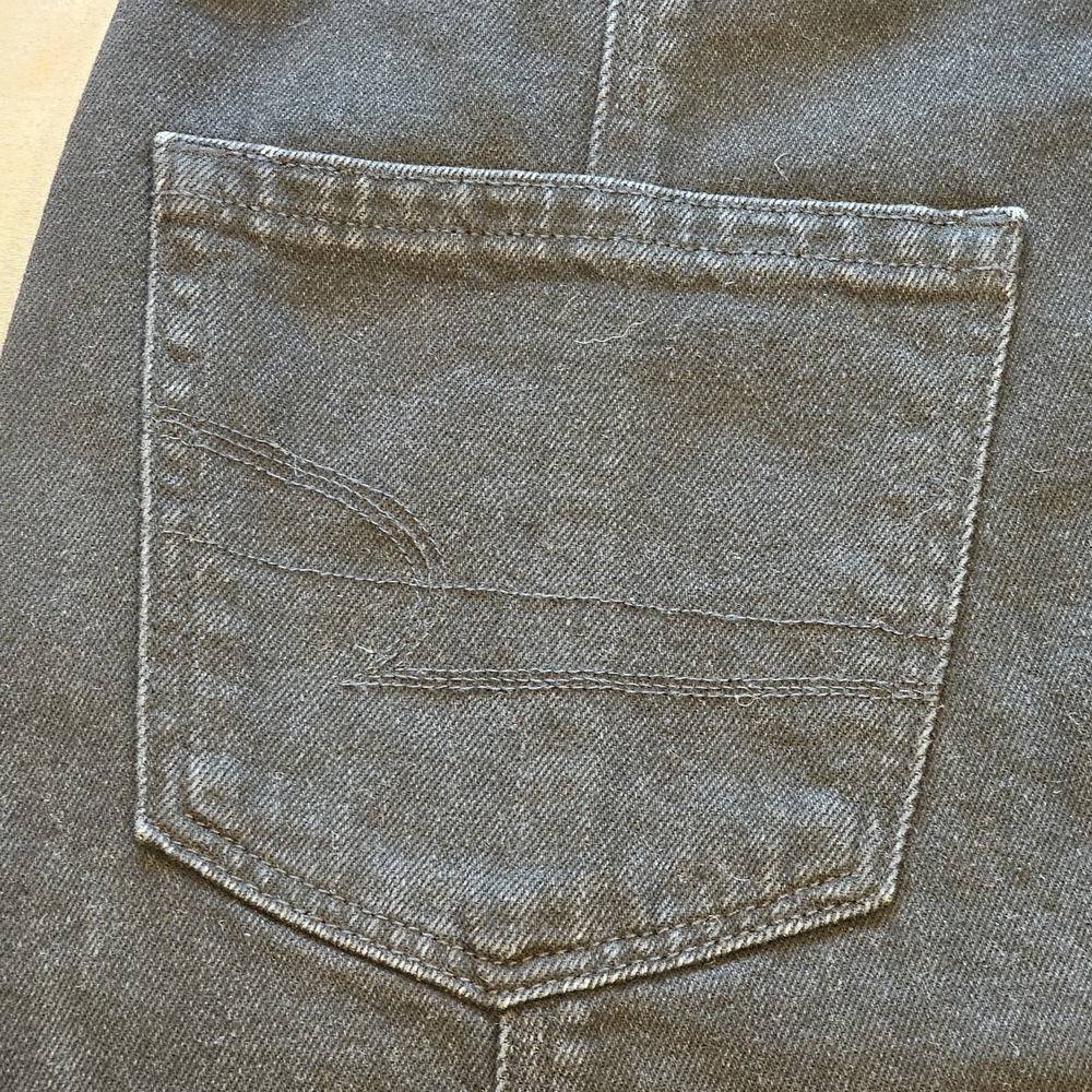 American Eagle Womens Black Denim Hi Rise Button-up Mini‎ Skirt Pockets Size 0 - Picture 4 of 7